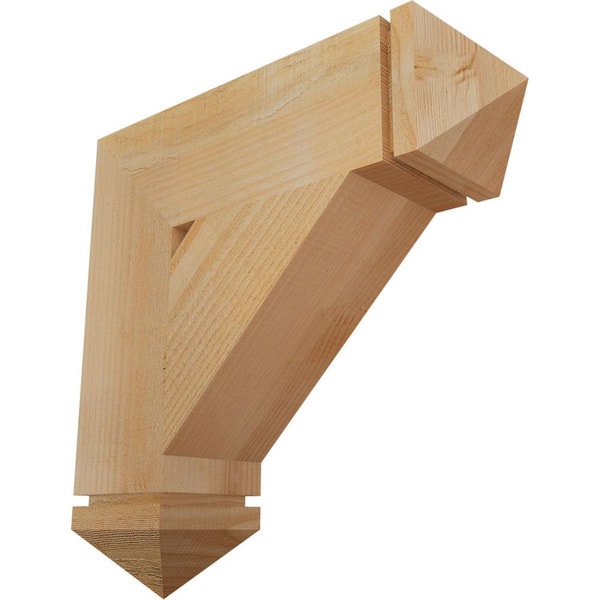 Ekena Millwork 6 in. x 22 in. x 22 in. Douglas Fir Traditional Arts and Crafts Rough Sawn Bracket