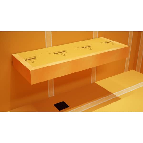 THE ORIGINAL GRANITE BRACKET Bench Seat 36 in. L x 14 in. W. x 4 in. H Rectangular Bench Seat Floating Shower Bench Kit Schluter Kerdi in Orange
