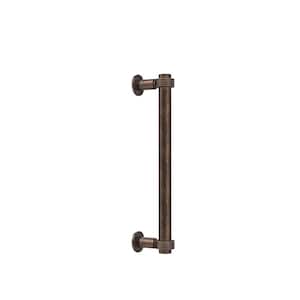 Contemporary 12 in. Back to Back Shower Door Pull with Grooved Accent in Venetian Bronze