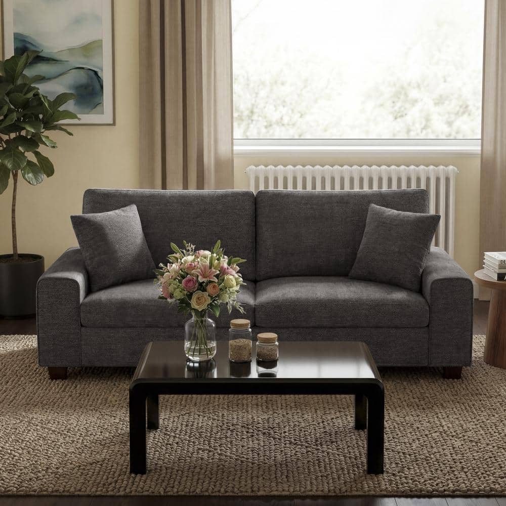 Morden Compact Chenille 3 seat Sofa Comfy Couches for Living Room and Small Spaces, Removable Washable Cover & Pillows price history on PriceWatchPro