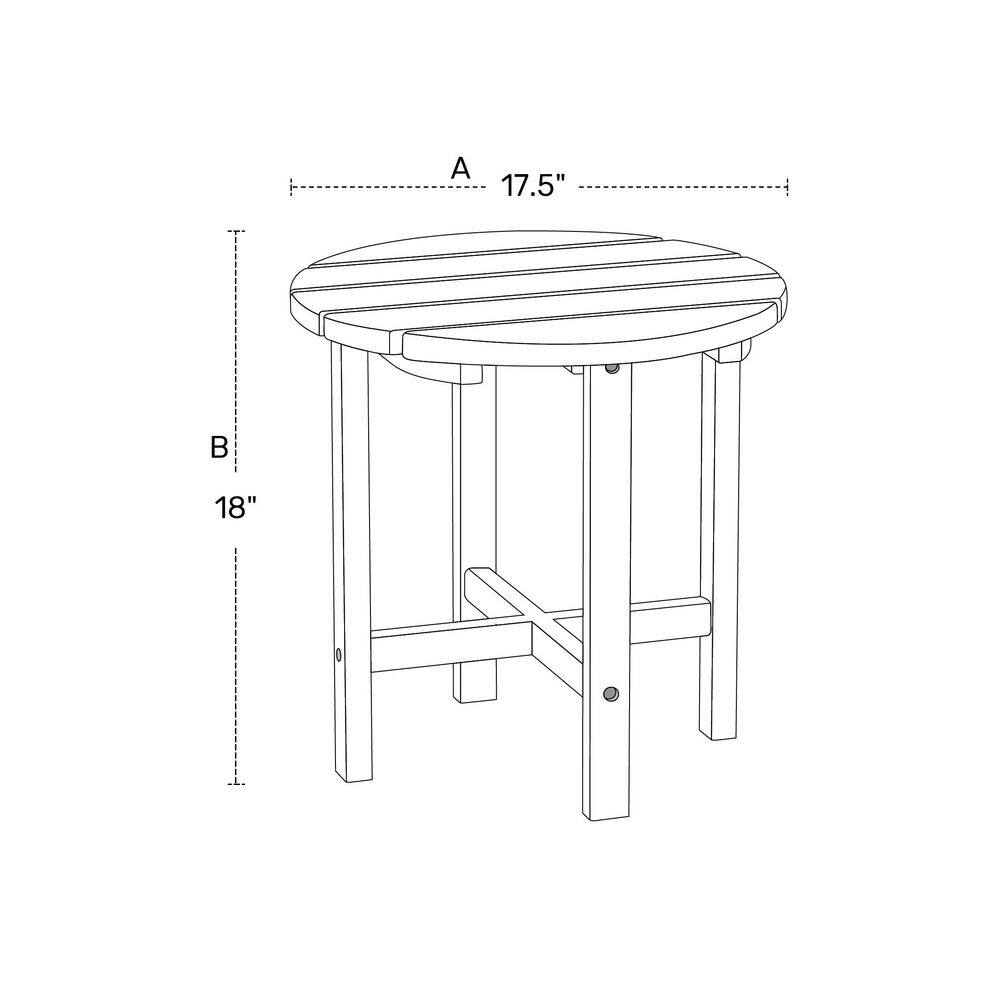 White 18" Round Polywood Outdoor Side Table