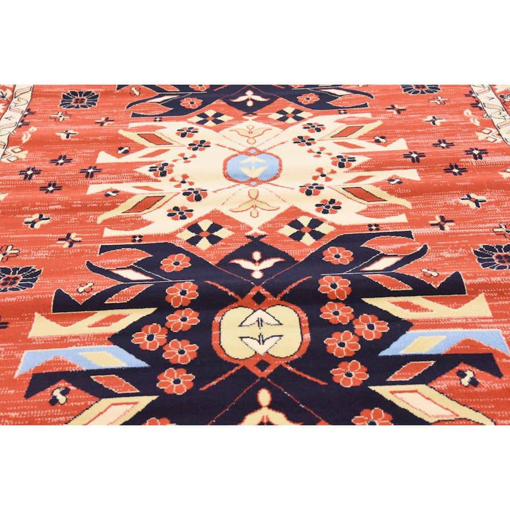 Handmade Rectangular Terracotta Stain-Resistant Indoor Rug