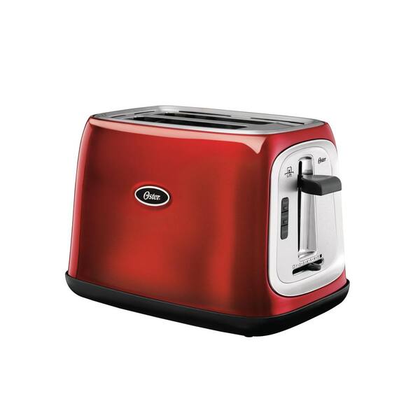 Oster 2Slice Red Wide Slot Toaster with Automatic ShutOff and Crumb Tray TSSTTRJB07UP
