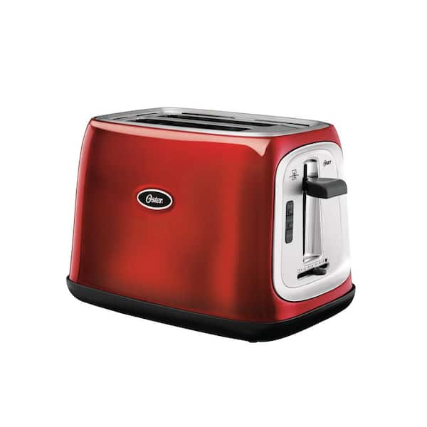 Oster 2-Slice Red Wide Slot Toaster with Automatic Shut-Off and Crumb Tray