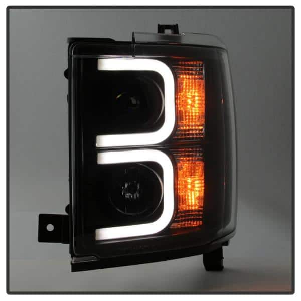 USヘッドライト スパイダーオート5083609バージョン3プロジェクターヘッドライト LED DRL ブラック Spyder Auto 5083609 Version Projector Headlights LED DRL Black