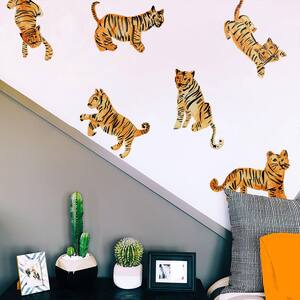 Watercolor Tiger Peel and Stick Wall Decals (Set of 6)