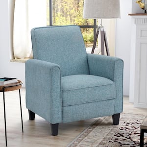 Avvia Blue Polyester Push Back Arm Chair Recliner