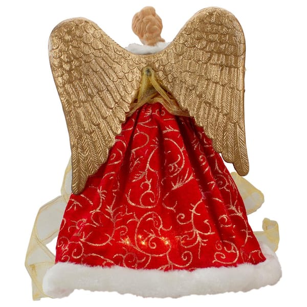 Northlight 12 in. Lighted Red and Green Angel with Wings