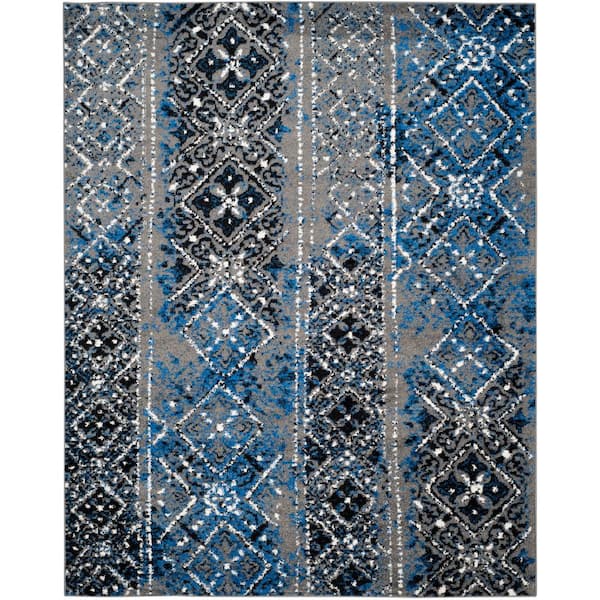 Adirondack Silver/Multi 8 ft. x 10 ft. Border Area Rug