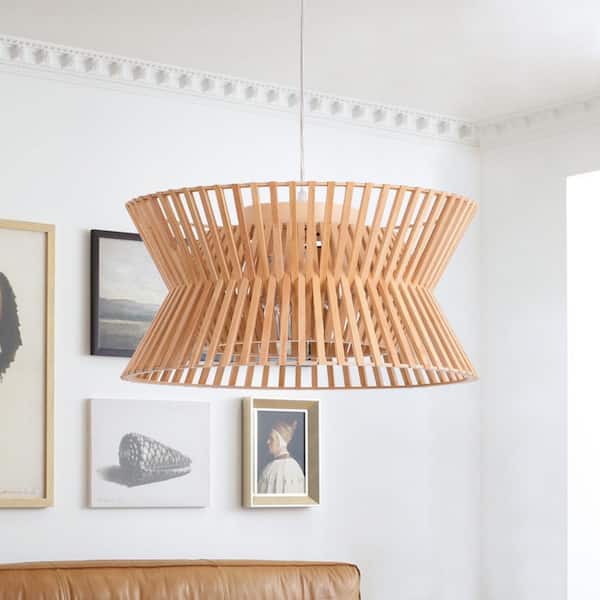 Highler 3-Light Wood Basket Chandelier