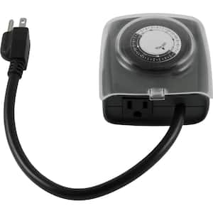 Mechanical Timer, Extreme Weather, Outdoor, 1 Grounded Outlet, 24hr