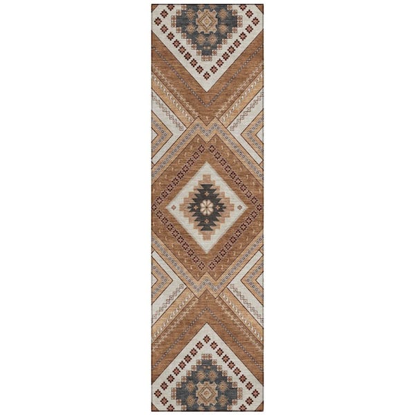 Chantille Machine Washable Indoor/Outdoor Abstract ACN1010 Copper 2 ft. 3 in. x 7 ft. 6 in. Area Rug