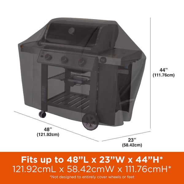 Chalet Water Resistant 2-Burner Grill Cover, 48 in. W x 23 in. D x 44 in. H, Small, Black