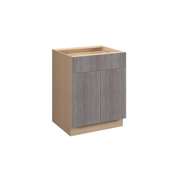 Unbranded Saratoga Slab 30 in. W x 34.5 in. H x 24 in. D in Greywood Plywood Assembled Base Cabinet