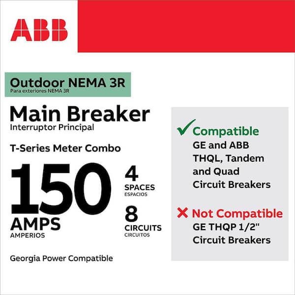 Outdoor 150 Amp 4-Space 8-Circuit Main Breaker Ringless Surface Overhead/Underground Georgia Power MSLC (TSMRQ415CSCUGP)