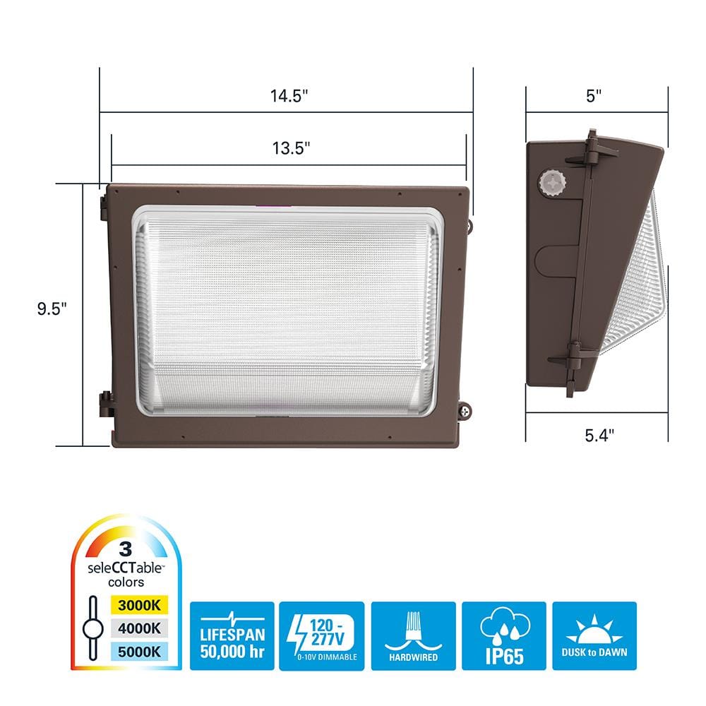 Bronze Dimmable LED Outdoor Security Wall Light