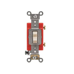 20 Amp, 120-Volt to 277-Volt, Standard Single-Pole Antimicrobial Treated Toggle Light Switch , Ivory