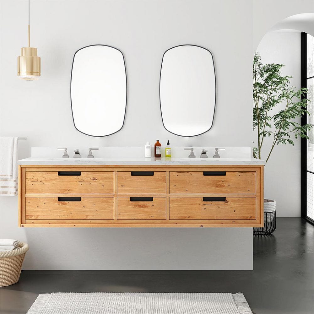 Vinespring 72 in. Double Sink Wood To...