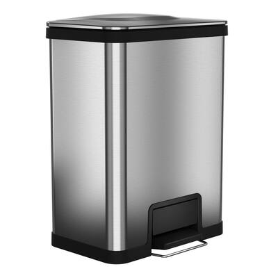 13 Gal. AirStep Stainless Steel Kitchen Step Trash Can with Odor Filter