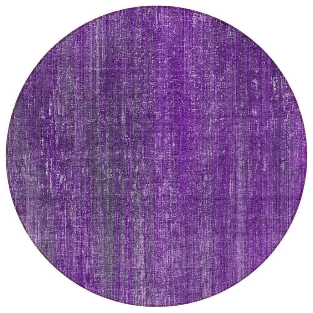 Purple 8 ft. Round Woven Striped Round Indoor/Outdoor Area Rug price history on PriceWatchPro