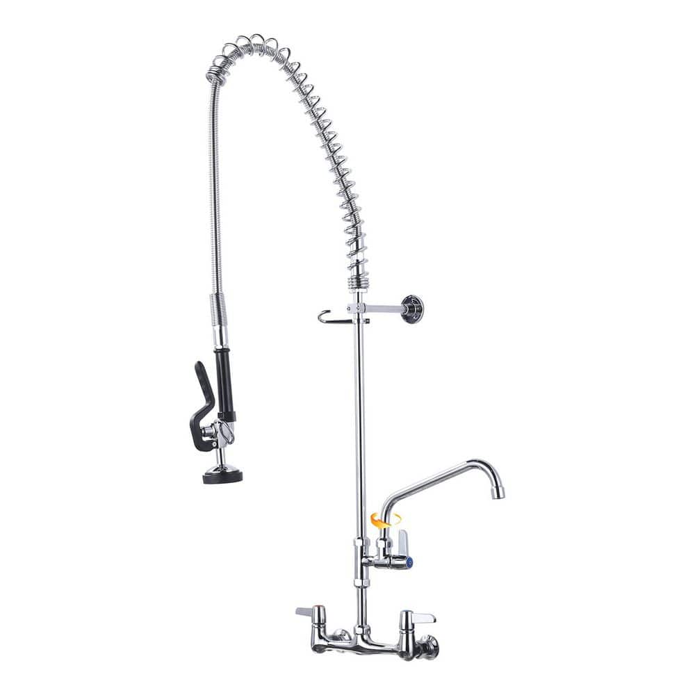 47 in. H Commercial Triple-Handle Pull Down Sprayer Kitchen Faucet with 360° Spout Swivel in Polished Chrome price history on PriceWatchPro