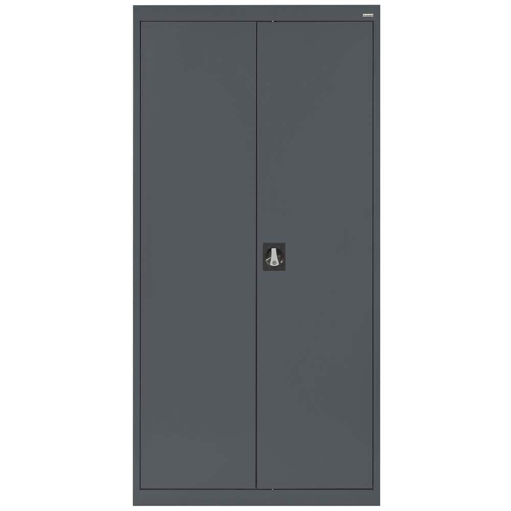 Charcoal Steel Freestanding Lockable Office Cabinet with Adjustable Shelving