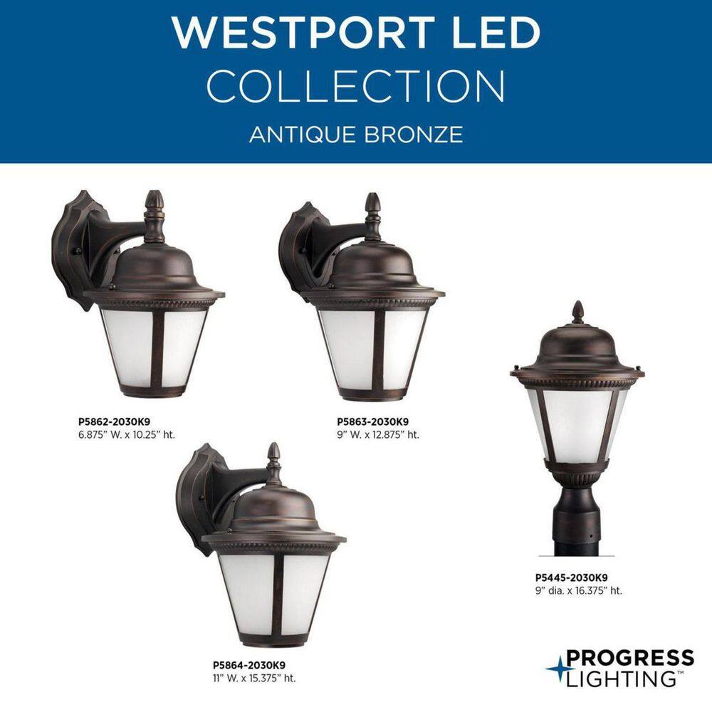 Antique Bronze LED Outdoor Wall Lantern Sconce