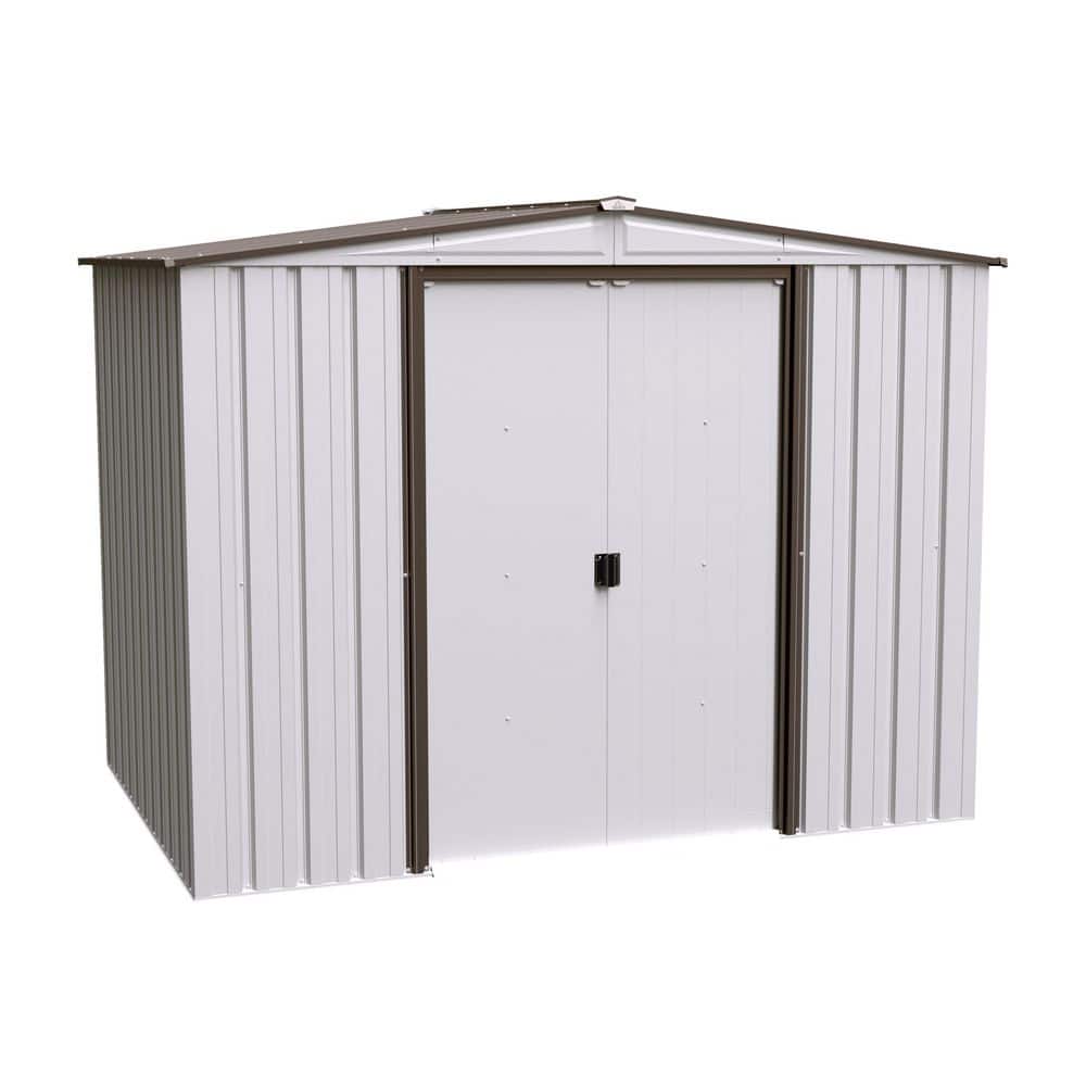 Arrow Newport 8 ft. W x 6 ft. D Coffee Galvanized Metal Shed with