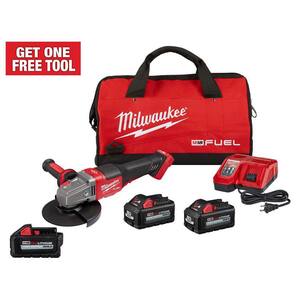 M18 FUEL 18V Lithium-Ion Brushless Cordless 4-1/2 in./6 in. Grinder with Paddle Switch Kit and (3) 6.0 Ah Batteries