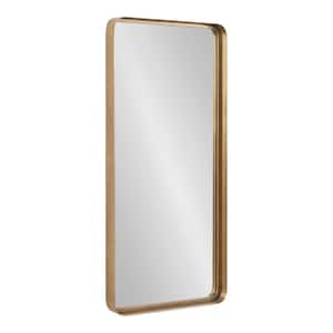 Armenta 20.00 in. W x 42.00 in. H Rectangle Metal Gold Framed Industrial Wall Mirror