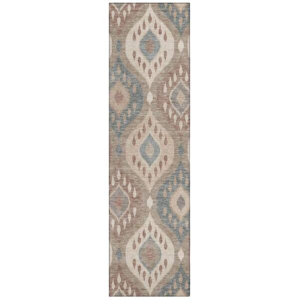 Chantille Machine Washable Indoor/Outdoor Abstract ACN3123 Taupe 2 ft. x 7 ft. Runner Rug