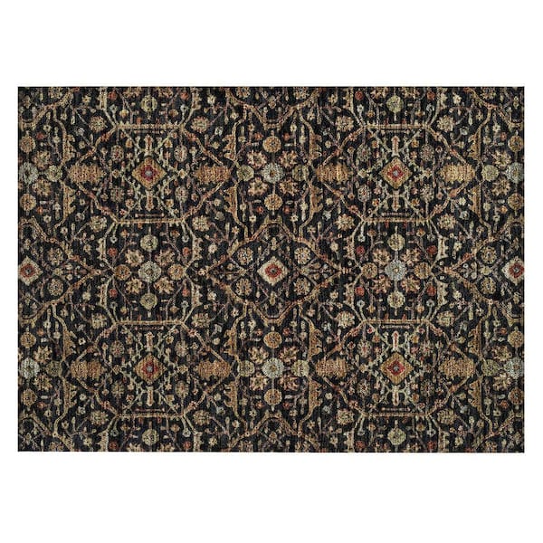 Chantille Machine Washable Indoor/Outdoor Abstract ACN1130 Black 1 ft. 8 in. x 2 ft. 6 in. Area Rug