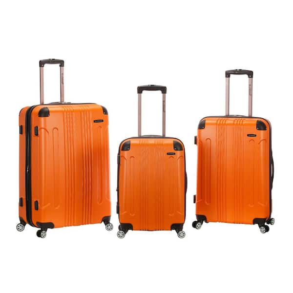 Rockland London 3-Piece Hardside Spinner Luggage Set, Orange