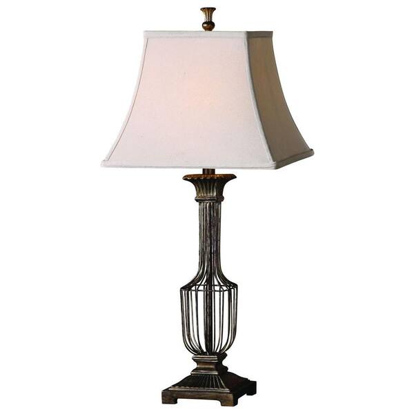 Global Direct 31 in. Champagne Antiqued Gold Leaf Table Lamp-DISCONTINUED