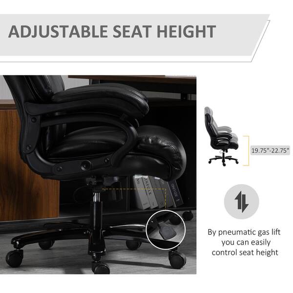 Home Office Desk Computer Chair Padded Seat Swivel Lift Chair PU Leather Chair 