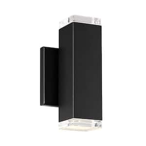 Block 8 in. Black Integrated LED Outdoor Wall Sconce in 3000K