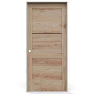 JELD-WEN 36 in. x 80 in. 3 Panel Left-Handed Solid Core Unfinished