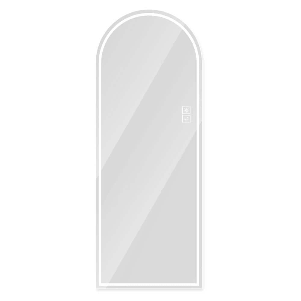 Silver 21 in. W x 65 in. H Arch Design LED Full Length or Wall-Mounted Mirror, Dimmable, High Definition,Explosion-Proof