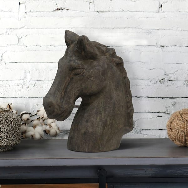 PRIVATE BRAND UNBRANDED Larkspur Native Horse Black, Silver Carved Wood Sculpture