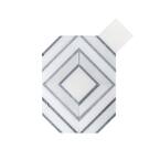 Balancing Act White 8.75 in. x 11.375 in. Geometric Polished Marble Wall and Floor Mosaic Tile (0.691 sq. ft./Each)