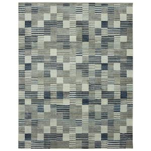 Pernette Blue 2 ft. 7 in. x 7 ft. 2 in. Geometric Area Rug