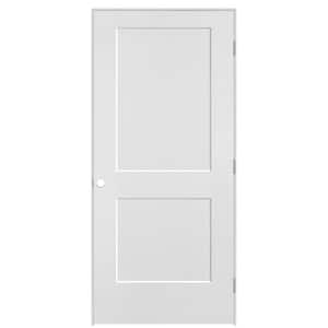 36 in. x 80 in. 2-Panel Logan Left-Hand Solid Core Primed Molded Composite Single Prehung Interior Door