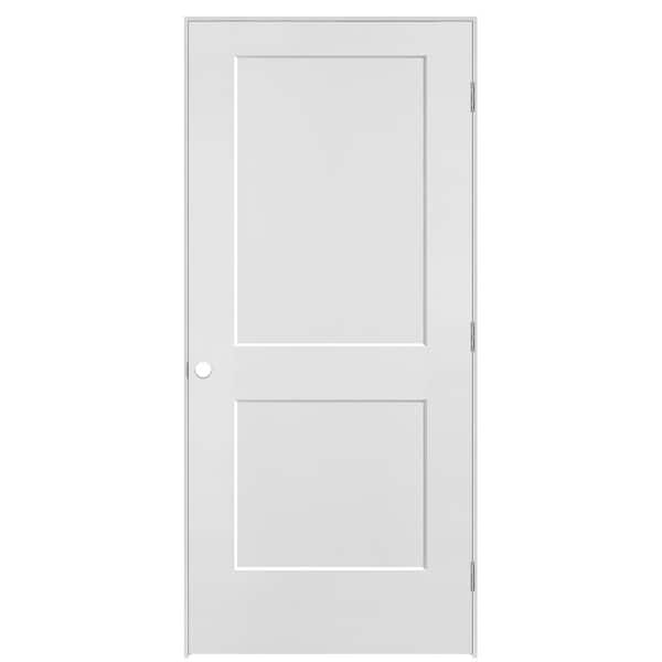 Masonite 36 in. x 80 in. 2-Panel Logan Left-Hand Solid Core Primed Molded Composite Single Prehung Interior Door