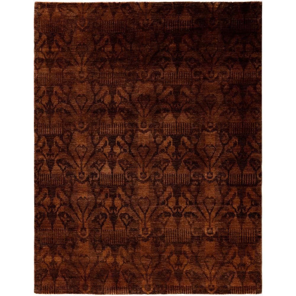 Modern-Contemporary Brown 6 X 9 Hand Knotted Wool Indoor Area Rug price history on PriceWatchPro