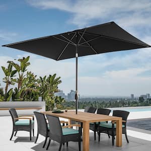 Enhance Your Outdoor Oasis with Black 6x9 ft. Rectangular Patio Umbrella - Stylish, Durable, and Sun-Protective