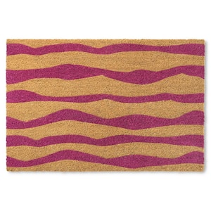 Ravine Abstract Purple 18 in. x 30 in. Mountain Coir Door Mat