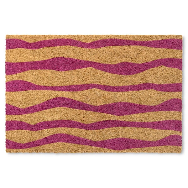 TOWN & COUNTRY LIVING Ravine Abstract Purple 18 in. x 30 in. Mountain Coir Door Mat