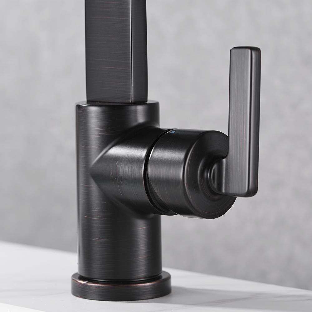 Oil Rubbed Bronze Single Hole Bathroom Faucet with Drain Assembly