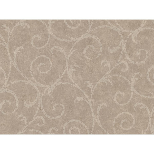 Sansa Light Brown Plaster Scroll Vinyl Strippable Wallpaper (Covers 60.8 sq. ft.)