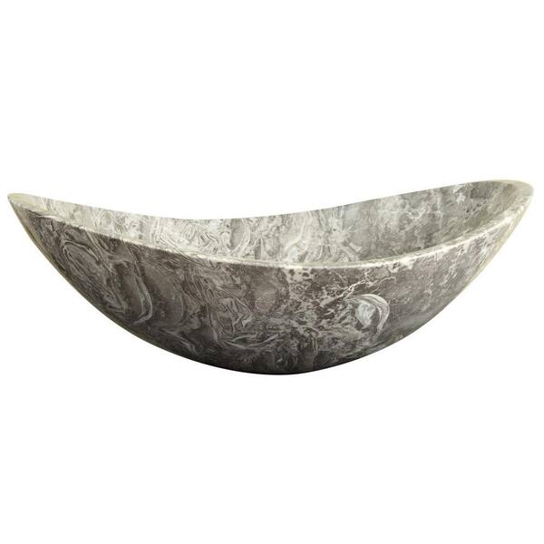 RYVYR Stone 20 in. Oval Vessel Sink in Overlord Gray